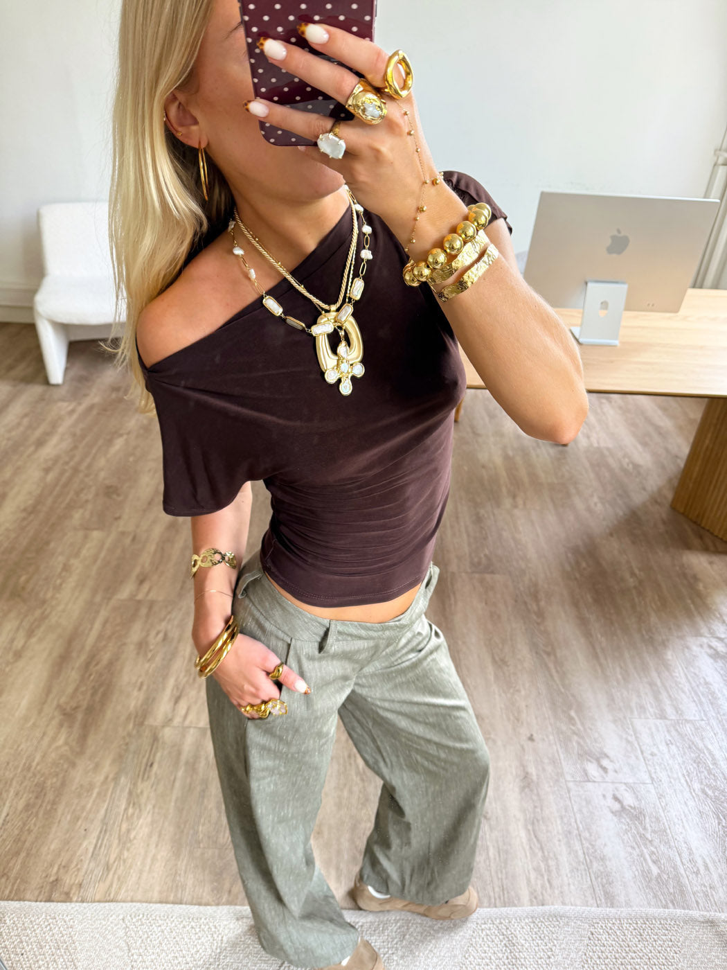 Florine fitted t-shirt - Brown